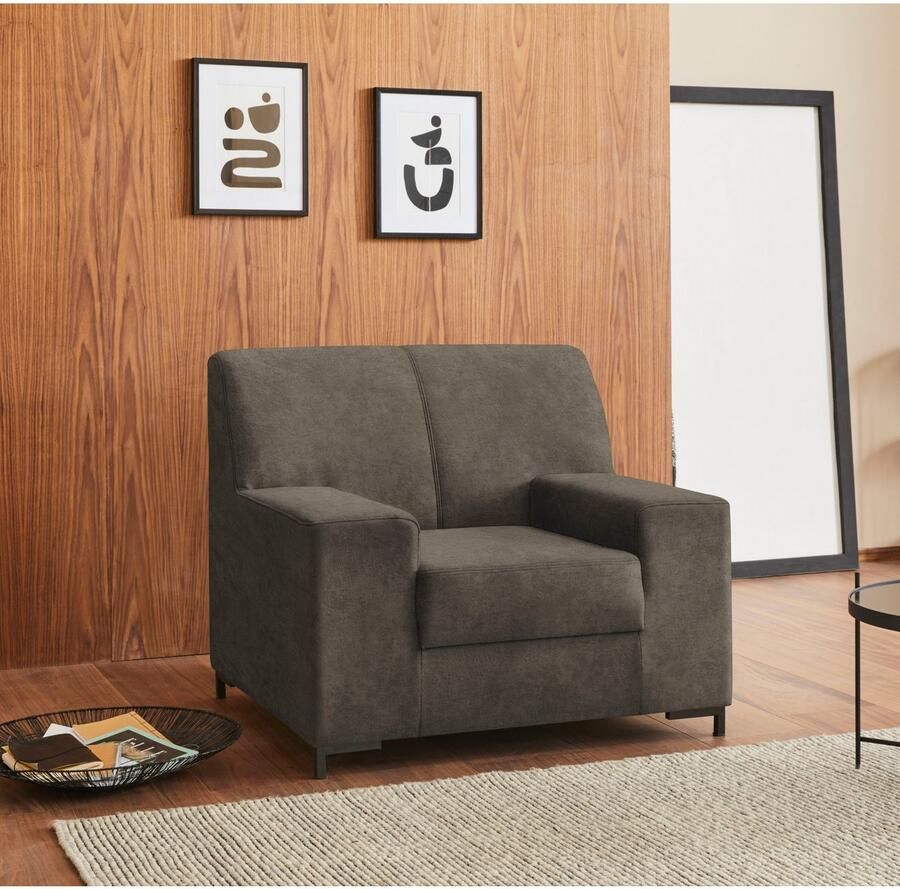 DOMO collection Fauteuil Ledas kubisch en comfortabel platte armleuningen elegante voet - Foto 2