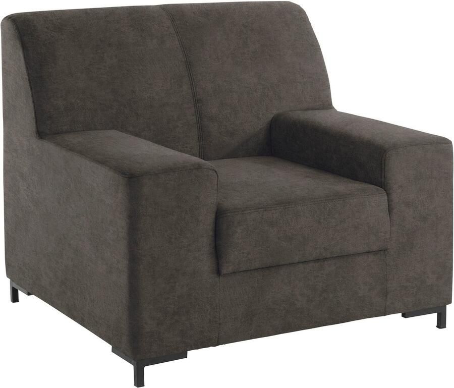 DOMO collection Fauteuil Ledas kubisch en comfortabel platte armleuningen elegante voet - Foto 5