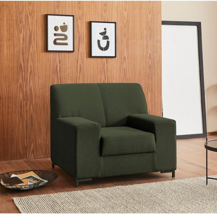 DOMO collection Fauteuil Ledas kubisch en comfortabel platte armleuningen elegante voet - Foto 2
