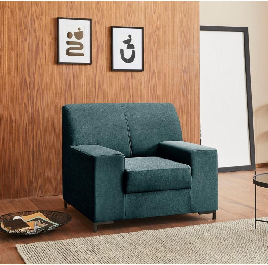 DOMO collection Fauteuil Ledas kubisch en comfortabel platte armleuningen elegante voet - Foto 2