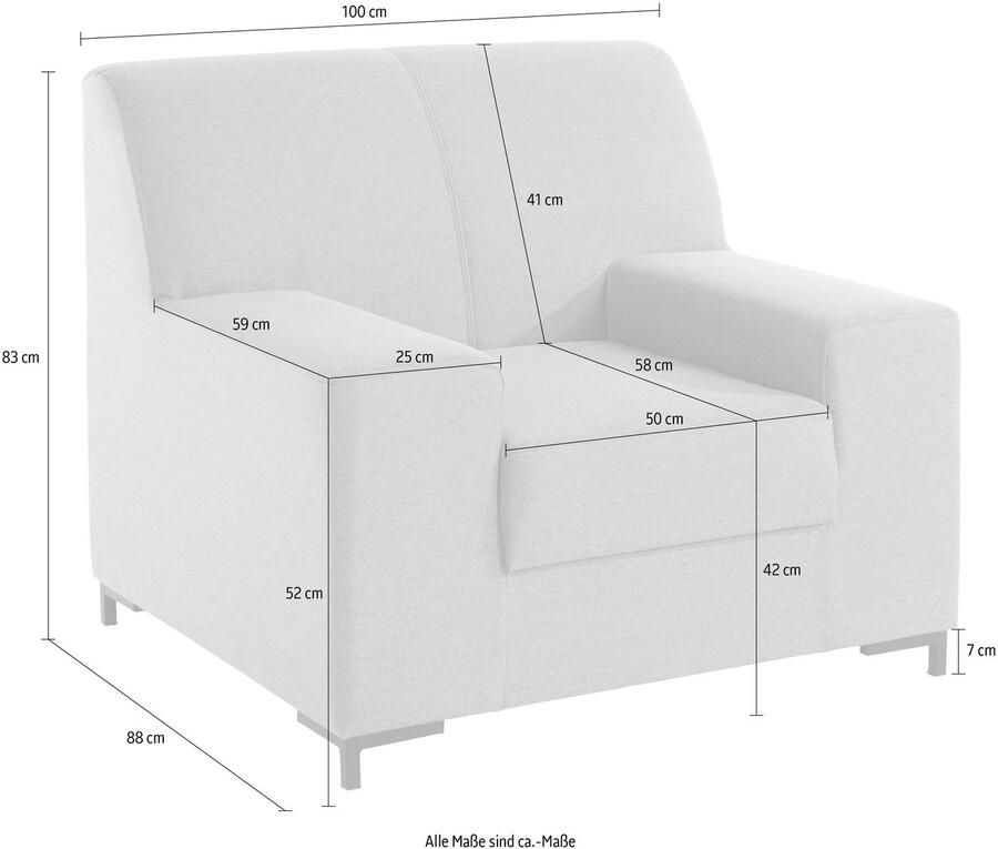 DOMO collection Fauteuil Ledas kubisch en comfortabel platte armleuningen elegante voet - Foto 5