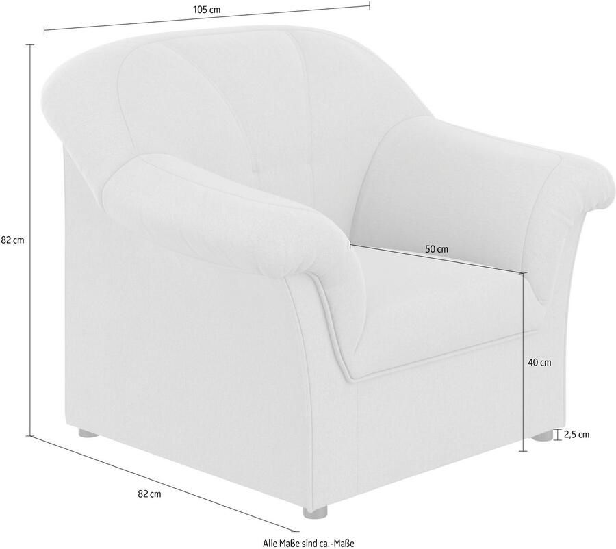 DOMO collection Fauteuil Pegnitz tijdloos elegante armleuningen comfortabel