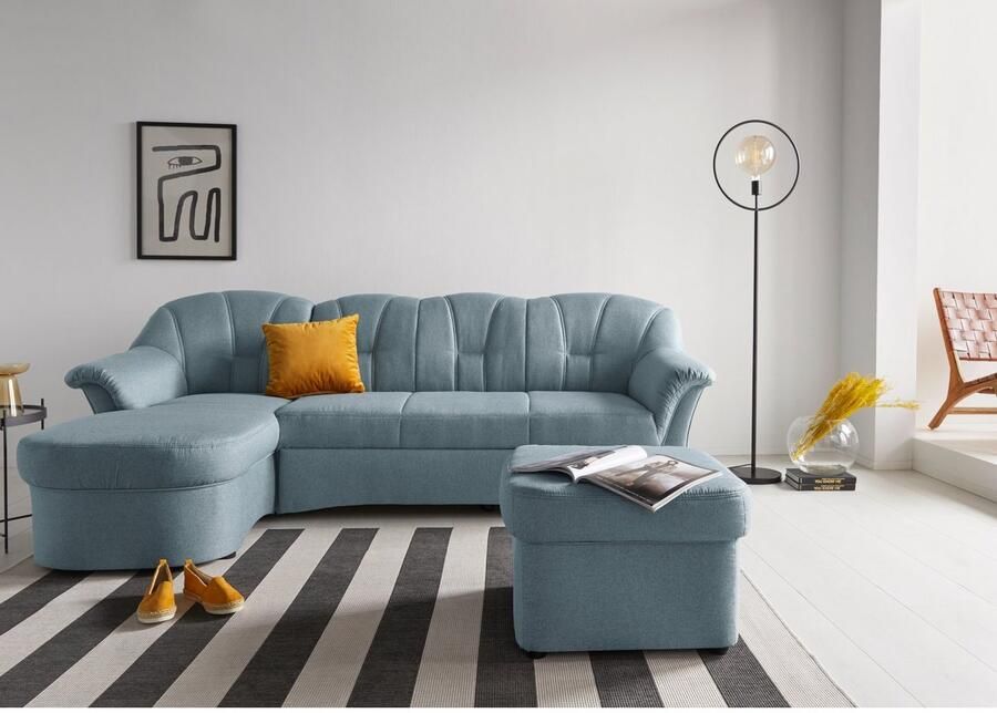 DOMO collection Hoekbank Papenburg tijdloze rugsteppingen elegante vormtaal L-vorm