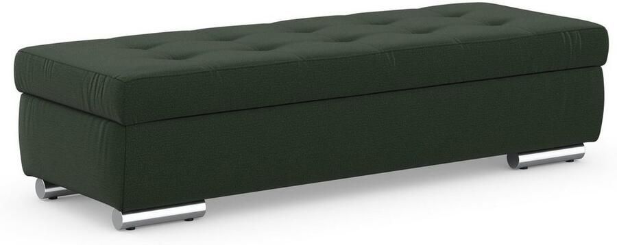 DOMO collection Hocker Treviso XXL: B D H: 161 60 41 cm met opbergruimte ook in ribfluweel passend bij de serie modern quiltwerk - Foto 4