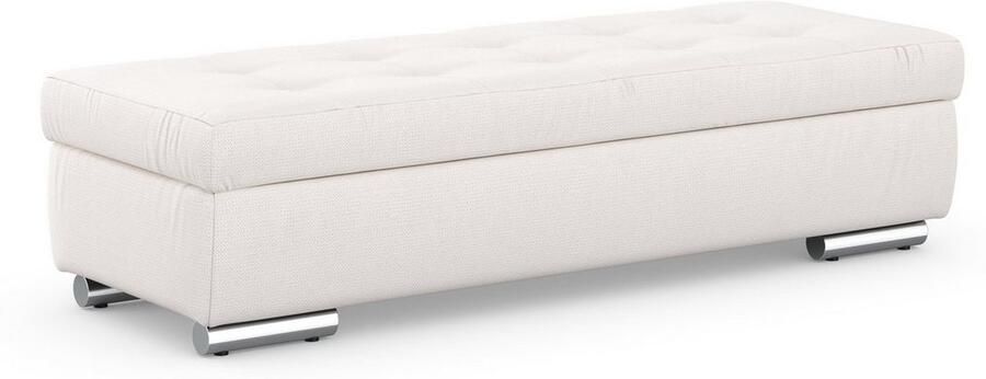 DOMO collection Hocker Treviso XXL: B D H: 161 60 41 cm met opbergruimte ook in ribfluweel passend bij de serie modern quiltwerk - Foto 7