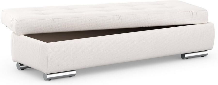 DOMO collection Hocker Treviso XXL: B D H: 161 60 41 cm met opbergruimte ook in ribfluweel passend bij de serie modern quiltwerk - Foto 5