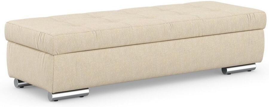 DOMO collection Hocker Treviso XXL: B D H: 161 60 41 cm met opbergruimte ook in ribfluweel passend bij de serie modern quiltwerk - Foto 4