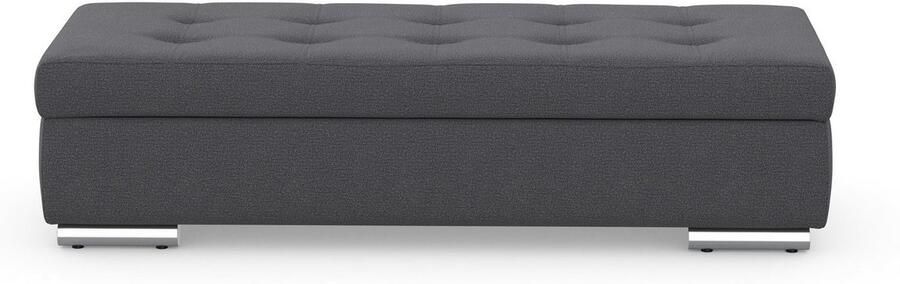 DOMO collection Hocker Treviso XXL: B D H: 161 60 41 cm met opbergruimte ook in ribfluweel passend bij de serie modern quiltwerk - Foto 7