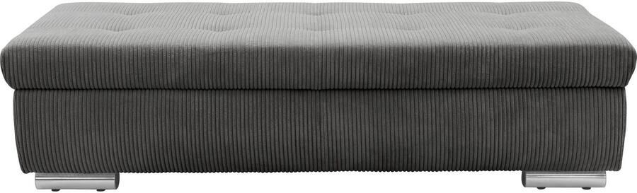 DOMO collection Hocker Treviso XXL: B D H: 161 60 41 cm met opbergruimte ook in ribfluweel passend bij de serie modern quiltwerk - Foto 3