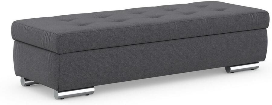 DOMO collection Hocker Treviso XXL: B D H: 161 60 41 cm met opbergruimte ook in ribfluweel passend bij de serie modern quiltwerk - Foto 6