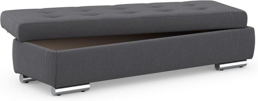 DOMO collection Hocker Treviso XXL: B D H: 161 60 41 cm met opbergruimte ook in ribfluweel passend bij de serie modern quiltwerk - Foto 5