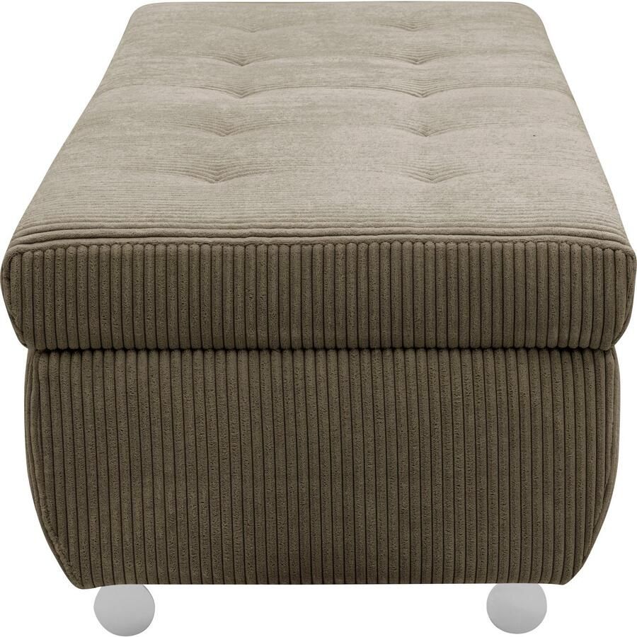 DOMO collection Hocker Treviso XXL: B D H: 161 60 41 cm met opbergruimte ook in ribfluweel passend bij de serie modern quiltwerk - Foto 2