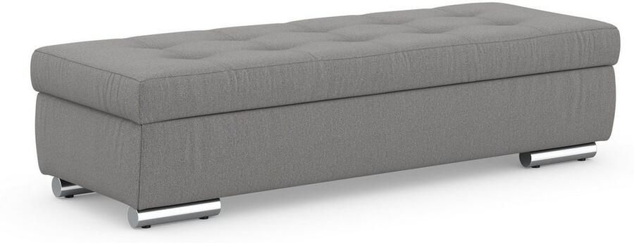 DOMO collection Hocker Treviso XXL: B D H: 161 60 41 cm met opbergruimte ook in ribfluweel passend bij de serie modern quiltwerk - Foto 7