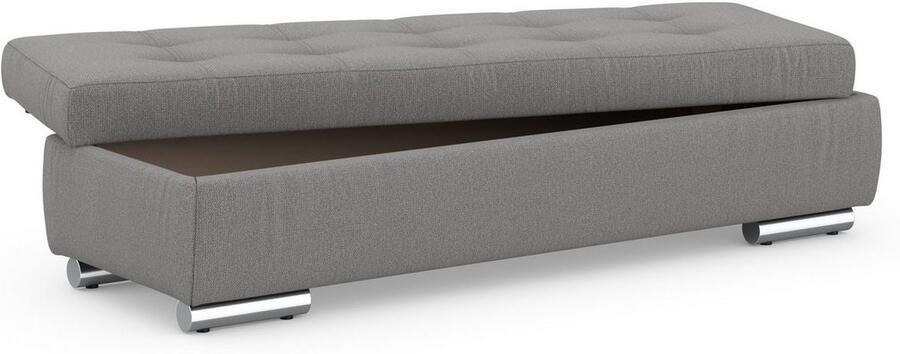 DOMO collection Hocker Treviso XXL: B D H: 161 60 41 cm met opbergruimte ook in ribfluweel passend bij de serie modern quiltwerk - Foto 5