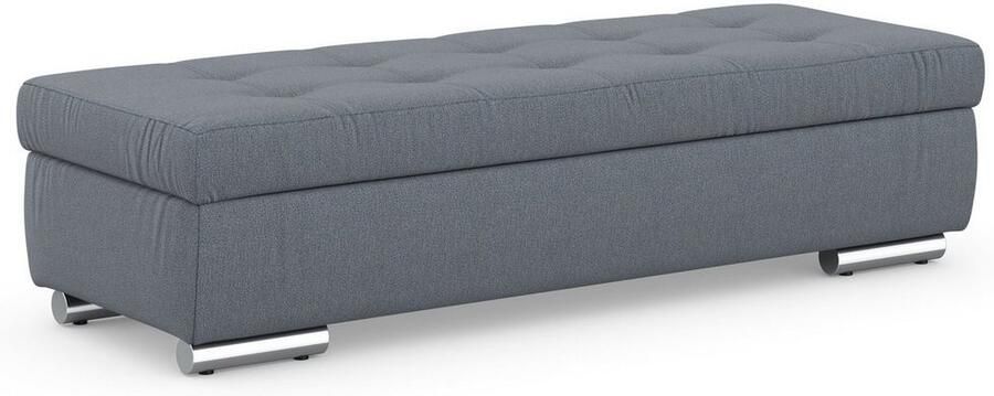 DOMO collection Hocker Treviso XXL: B D H: 161 60 41 cm met opbergruimte ook in ribfluweel passend bij de serie modern quiltwerk - Foto 4