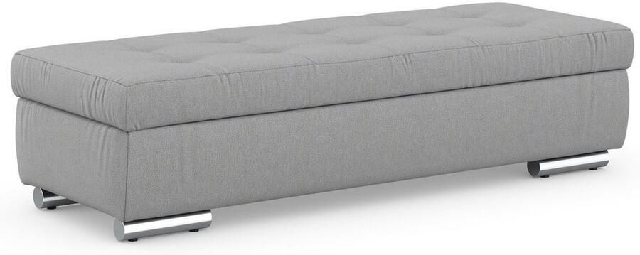 DOMO collection Hocker Treviso XXL: B D H: 161 60 41 cm met opbergruimte ook in ribfluweel passend bij de serie modern quiltwerk - Foto 4