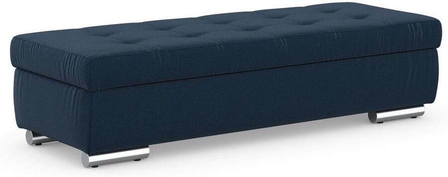 DOMO collection Hocker Treviso XXL: B D H: 161 60 41 cm met opbergruimte ook in ribfluweel passend bij de serie modern quiltwerk - Foto 4