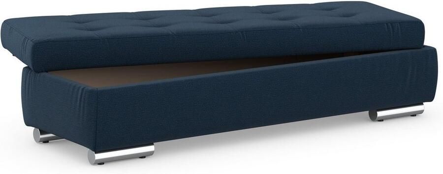 DOMO collection Hocker Treviso XXL: B D H: 161 60 41 cm met opbergruimte ook in ribfluweel passend bij de serie modern quiltwerk - Foto 5