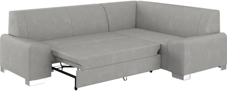 DOMO collection Hoekbank Anzio in kubistische vormtaal platte armleuningen L-vorm Naar keuze met bedfunctie en binnenvering voor hoog zitcomfort - Foto 6