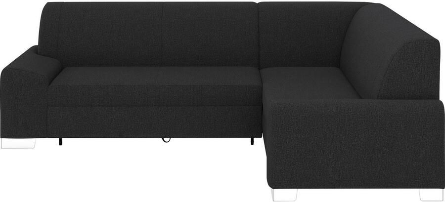 DOMO collection Hoekbank Anzio in kubistische vormtaal platte armleuningen L-vorm Naar keuze met bedfunctie en binnenvering voor hoog zitcomfort - Foto 5