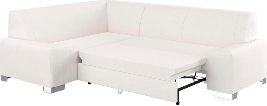 DOMO collection Hoekbank Anzio in kubistische vormtaal platte armleuningen L-vorm Naar keuze met bedfunctie en binnenvering voor hoog zitcomfort - Foto 6