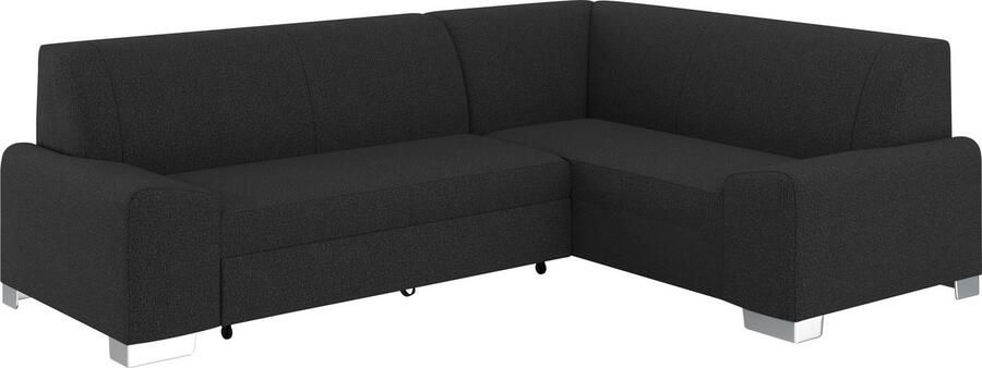 DOMO collection Hoekbank Anzio in kubistische vormtaal platte armleuningen L-vorm Naar keuze met bedfunctie en binnenvering voor hoog zitcomfort - Foto 7