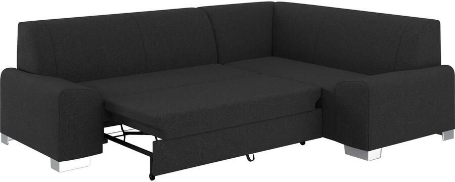 DOMO collection Hoekbank Anzio in kubistische vormtaal platte armleuningen L-vorm Naar keuze met bedfunctie en binnenvering voor hoog zitcomfort - Foto 6
