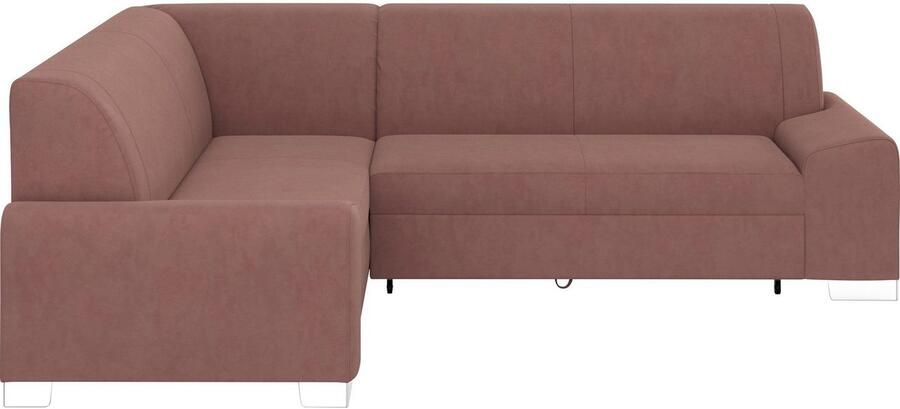 DOMO collection Hoekbank Anzio in kubistische vormtaal platte armleuningen L-vorm Naar keuze met bedfunctie en binnenvering voor hoog zitcomfort - Foto 5