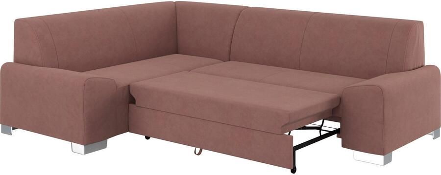DOMO collection Hoekbank Anzio in kubistische vormtaal platte armleuningen L-vorm Naar keuze met bedfunctie en binnenvering voor hoog zitcomfort - Foto 6