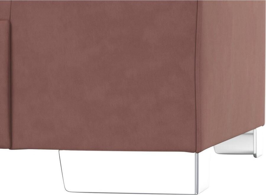 DOMO collection Hoekbank Anzio in kubistische vormtaal platte armleuningen L-vorm Naar keuze met bedfunctie en binnenvering voor hoog zitcomfort - Foto 2