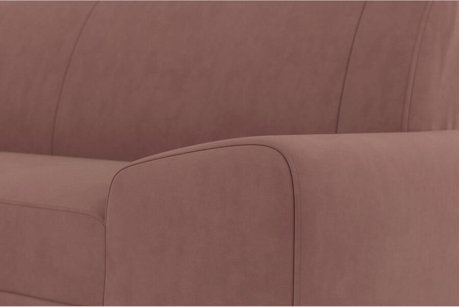 DOMO collection Hoekbank Anzio in kubistische vormtaal platte armleuningen L-vorm Naar keuze met bedfunctie en binnenvering voor hoog zitcomfort - Foto 4