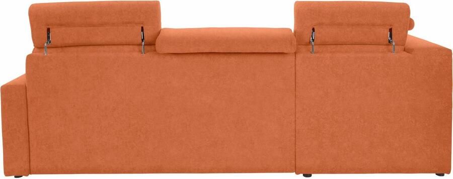 DOMO collection Hoekbank Ava moderne zitstiksels met mooie dubbele naad comfortabel L-vorm met ottomane inclusief veren optioneel met hoofdeinde verstellingen - Foto 5