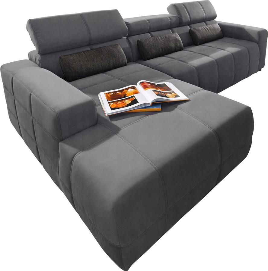 DOMO collection Hoekbank Brandon B D H: 289 177 80 cm keuze met zitdiepteverstelling L-vorm - Foto 1