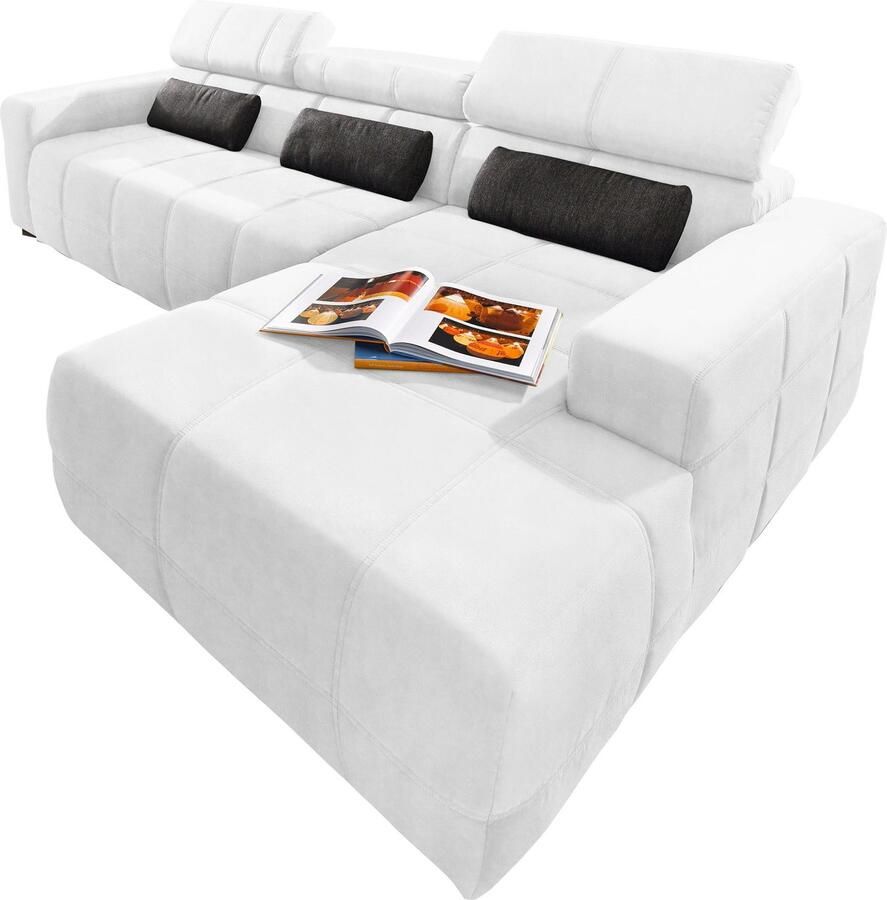 DOMO collection Hoekbank Brandon B D H: 289 177 80 cm keuze met zitdiepteverstelling L-vorm - Foto 1