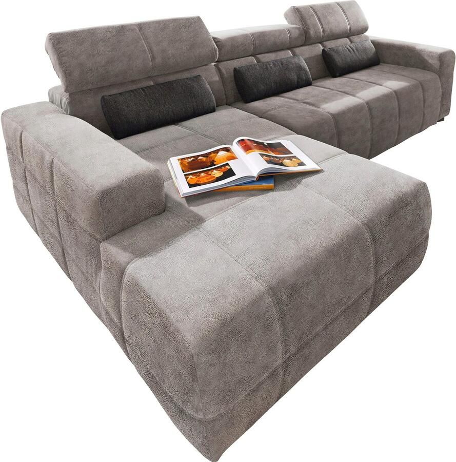 DOMO collection Hoekbank Brandon B D H: 289 177 80 cm keuze met zitdiepteverstelling L-vorm - Foto 1