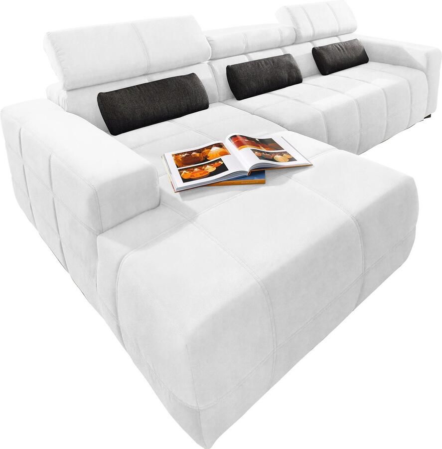 DOMO collection Hoekbank Brandon B D H: 289 177 80 cm keuze met zitdiepteverstelling L-vorm - Foto 1
