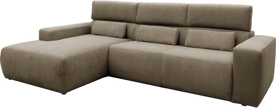 DOMO collection Hoekbank Brandon B D H: 289 177 80 cm keuze met zitdiepteverstelling L-vorm