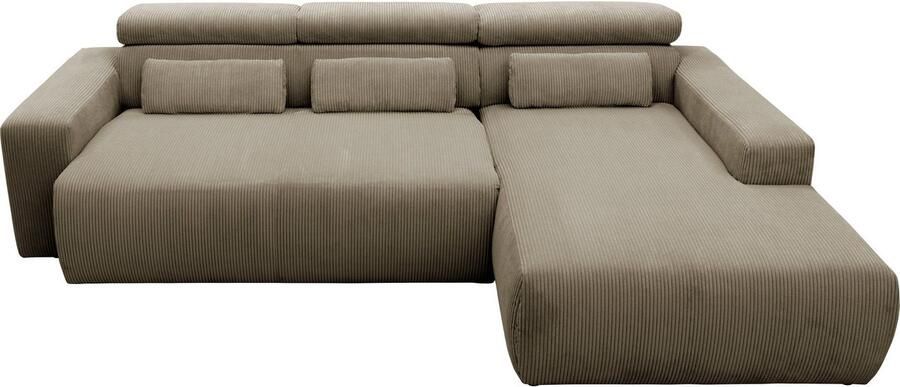 DOMO collection Hoekbank Brandon B D H: 289 177 80 cm keuze met zitdiepteverstelling L-vorm