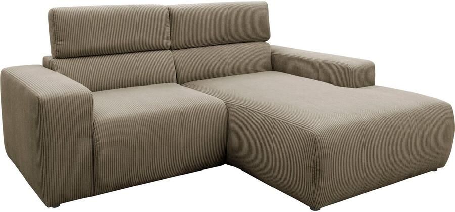 DOMO collection Hoekbank Brandon incl. Hoofdsteunverstelling B D H: 214 100 80 cm L-Vorm