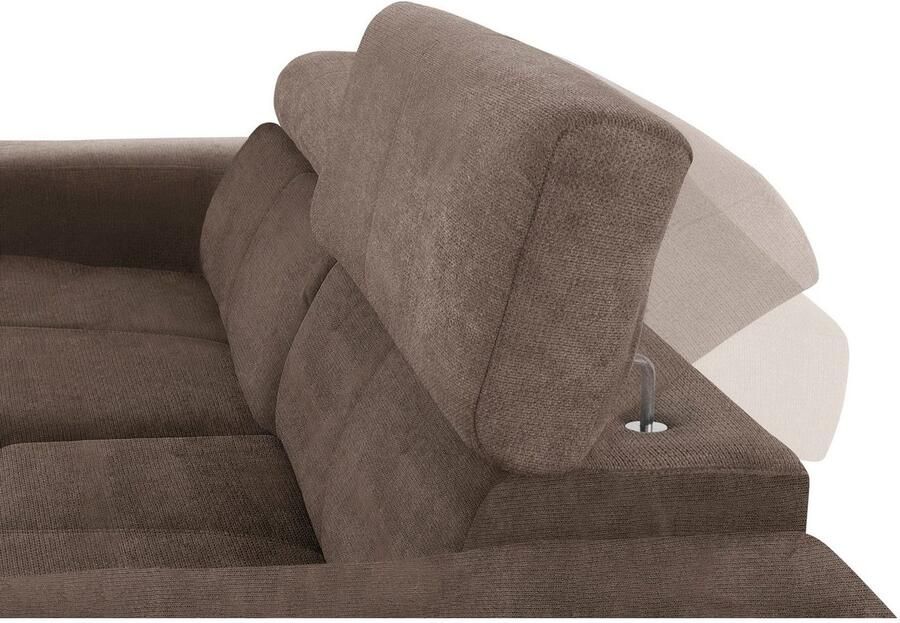 DOMO collection Hoekbank Brandon incl. Hoofdsteunverstelling B D H: 214 100 80 cm L-Vorm - Foto 2