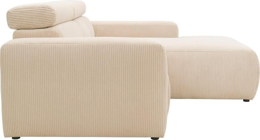 DOMO collection Hoekbank Brandon incl. Hoofdsteunverstelling B D H: 214 100 80 cm L-Vorm