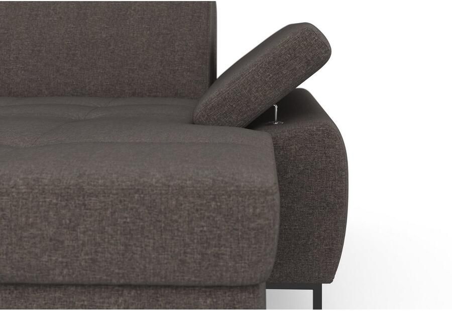 DOMO collection Zithoek Capelo comfortabel duidelijke lijnen kenmerken dit ontwerp U-Vorm met verstelbare armleuningen naar keuze met slaapfunctie binnenvering - Foto 4