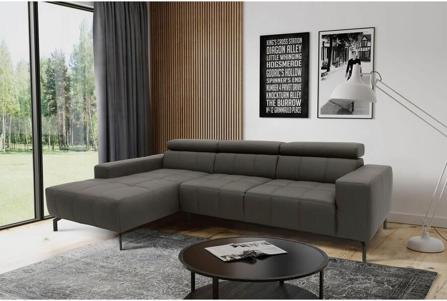 DOMO collection Hoekbank Cunelli mooie zitnaden als designelement stevige zitcomfort L-vorm - Foto 2