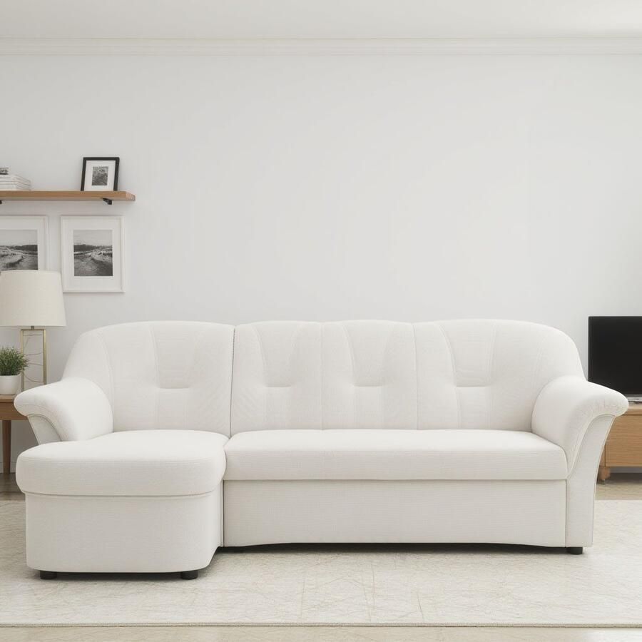 DOMO collection Hoekbank Flores slaapbank B D H: 233 142 86 cm L-vorm naar keuze met slaapfunctie naar keuze met binnenvering ook in leer