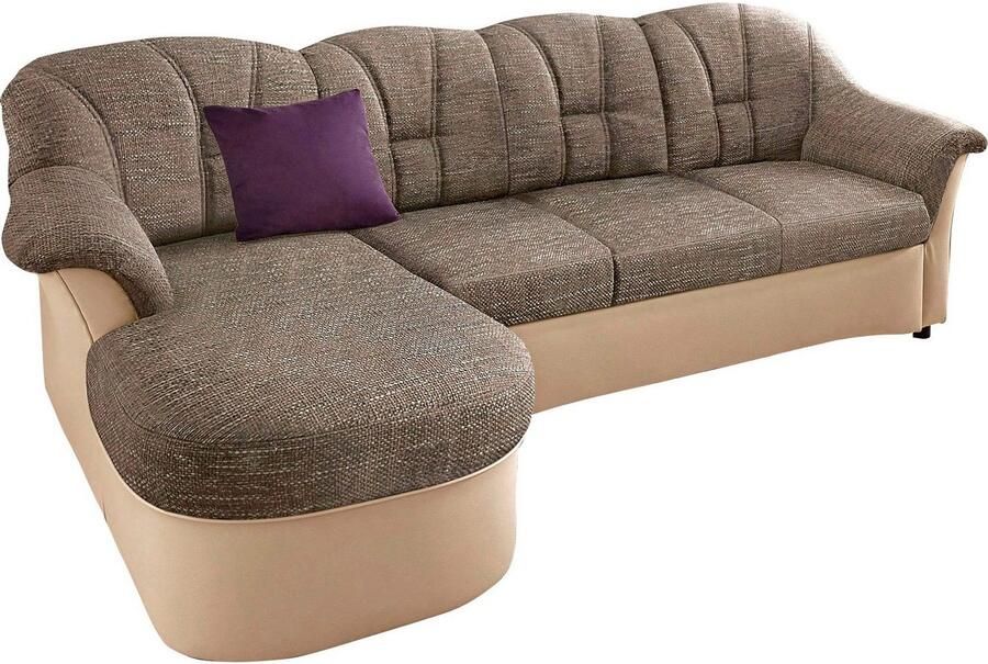 DOMO collection Hoekbank Flores slaapbank B D H: 233 142 86 cm L-vorm naar keuze met slaapfunctie naar keuze met binnenvering ook in leer - Foto 1
