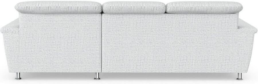 DOMO collection Hoekbank Franzi stiksels op de zitting B7T H: 278x162x80 cm L-model naar keuze met slaapfunctie bedkist en verstelbare hoofdsteun - Foto 5