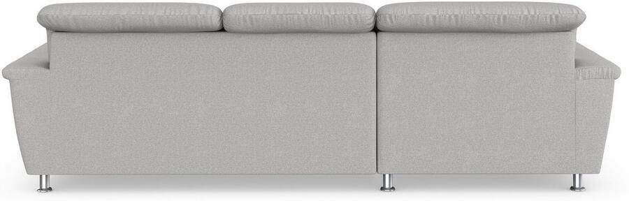 DOMO collection Hoekbank Franzi stiksels op de zitting B7T H: 278x162x80 cm L-model naar keuze met slaapfunctie bedkist en verstelbare hoofdsteun - Foto 5