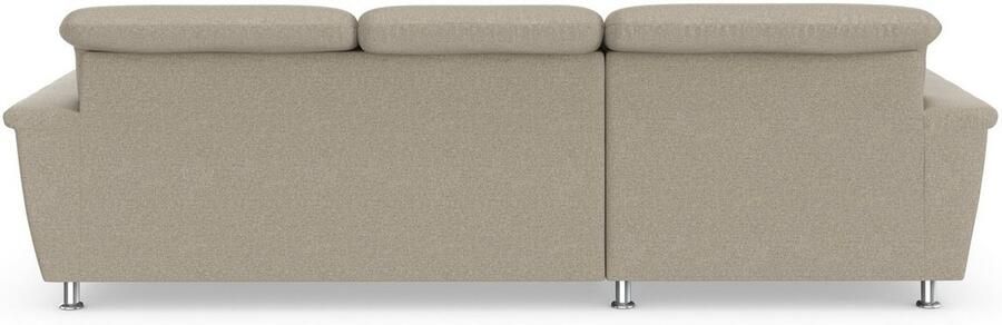 DOMO collection Hoekbank Franzi stiksels op de zitting B7T H: 278x162x80 cm L-model naar keuze met slaapfunctie bedkist en verstelbare hoofdsteun - Foto 4