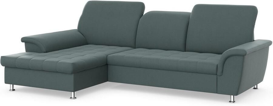 DOMO collection Hoekbank Franzi stiksels op de zitting B7T H: 278x162x80 cm L-model naar keuze met slaapfunctie bedkist en verstelbare hoofdsteun - Foto 4