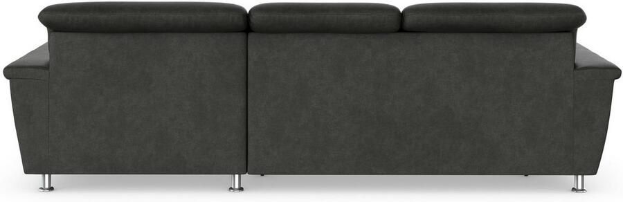 DOMO collection Hoekbank Franzi stiksels op de zitting B7T H: 278x162x80 cm L-model naar keuze met slaapfunctie bedkist en verstelbare hoofdsteun - Foto 6